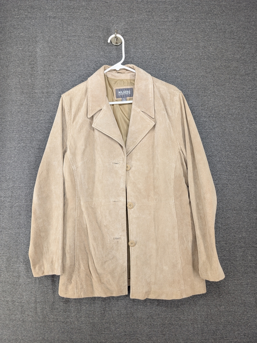 Wilsons Leather Tan Suede Trench Coat